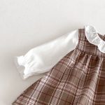 【66-90cm】ロンパース&帽子 ベビー チェック レトロ - 画像 (8)