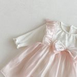 【66-90cm】ロンパースワンピ ベビー リボン チュール - 画像 (8)
