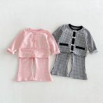 【66-90cm】セットアップ ベビー レトロ チェック - 画像 (2)