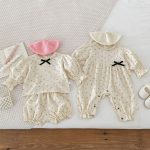 【66-100cm】カバーオールorセットアップ ベビー 小花柄 おしゃれ - 画像 (6)