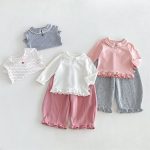 【80-130cm】長袖トップス 女の子 丸襟 フリル かわいい - 画像 (6)