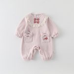 【66-100cm】カバーオール ベビー うさぎ刺繍 - 画像 (2)