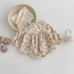 【80-90cm】ロンパース ベビー 丸襟 小花柄 - 画像 (3)