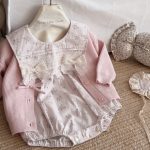 【66-100cm】ロンパース ベビー レース 蝶結び 小花柄 - 画像 (7)
