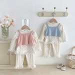 【66-100cm】セットアップ ベビー 花柄 レース付き - 画像 (7)