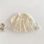 【66-90cm】ロンパース ベビー フラワー 刺繍 レース - 画像 (2)