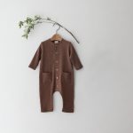 【66-90cm】ロンパース ベビー ダブルポケット 無地 - 画像 (8)