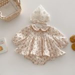 【66-90cm】ロンパース ベビー 小花柄 シンプル - 画像 (4)