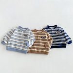 【80-130cm】長袖Tシャツ 男の子 ボーダー ワッペン - 画像 (3)