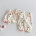 【66-100cm】セットアップ ベビー チェリー柄 プリント - 画像 (8)