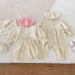 【66-100cm】カバーオールorセットアップ ベビー 小花柄 おしゃれ - 画像 (7)