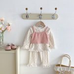 【66-100cm】セットアップ ベビー 花柄 レース付き - 画像 (8)