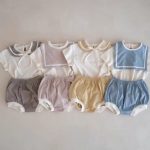 【66-90cm】セットアップ ベビー セーラー風 カラーバリ - 画像 (3)
