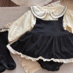 【66-100cm】サロペットロンパース&ガールシャツ ベビー スクール風 丸襟 - 画像 (7)
