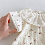 【66-90cm】ロンパース ベビー レース 小花柄 - 画像 (11)