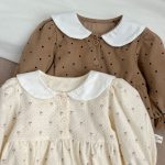 【66-100cm】ロンパース ベビー ドット 小花柄 - 画像 (6)