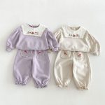 【80-130cm】セットアップ 女の子 刺繍 スクエアネック - 画像 (7)
