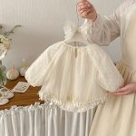 【66-90cm】ロンパース ベビー リボン チュール - 画像 (4)
