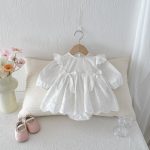 【66-90cm】ロンパースワンピ ベビー プリンセス フリル - 画像 (6)