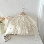 【66-90cm】ロンパース ベビー フラワー 刺繍 レース - 画像 (4)