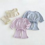 【80-130cm】セットアップ 女の子 ニット フリル スウィート - 画像 (3)