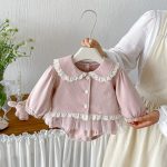 【66-90cm】ロンパース&丸襟ジャケット ベビー 蝶結び チュール - 画像 (6)