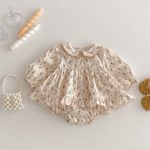 【66-90cm】ロンパース ベビー 小花柄 シンプル - 画像 (5)