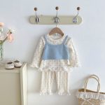 【66-100cm】セットアップ ベビー 花柄 レース付き - 画像 (9)