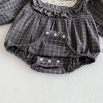 【66-90cm】ロンパース ベビー レトロ チェック - 画像 (9)