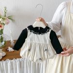 【66-90cm】ロンパース＆メロウフリルトップス ベビー ドット 蝶結び - 画像 (3)