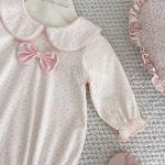【66-100cm】ロンパース ベビー 小花柄 丸襟 - 画像 (9)