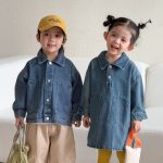 【80-150cm】ジャケットorワンピース キッズ デニム トレンド - 画像 (2)