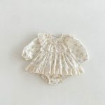 【66-90cm】ロンパース ベビー 韓国風 プリンセス 小花柄 - 画像 (6)