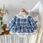 【66-90cm】ロンパース ベビー レース フリル襟 フラワー刺繍 - 画像 (4)