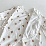 【80-90cm】カバーオール＆スタイ ベビー くま プリント - 画像 (12)