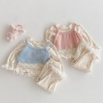 【66-100cm】セットアップ ベビー 花柄 レース付き - 画像 (3)