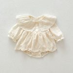 【66-100cm】ロンパース ベビー レース 刺繡 - 画像 (8)