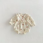 【66-90cm】ロンパース ベビー いちご プリント - 画像 (5)