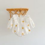 【66-100cm】ロンパース ベビー デイジー 刺繍 - 画像 (9)