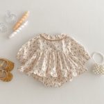【66-90cm】ロンパース ベビー 小花柄 シンプル - 画像 (6)