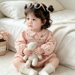 【66-90cm】ロンパース ベビー 小花柄 丸襟 - 画像 (8)