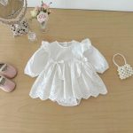 【66-90cm】ロンパースワンピ ベビー プリンセス フリル - 画像 (7)