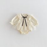 【66-90cm】ロンパース ベビー レース リボン - 画像 (5)
