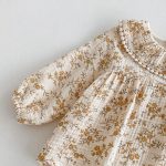 【80-90cm】ロンパース ベビー 丸襟 小花柄 - 画像 (9)