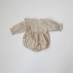 【66-90cm】ロンパース ベビー 肩フリル襟 ノーカラー - 画像 (11)