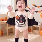 【66-90cm】ロンパース ベビー ハロウィン ケープ付き