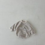 【66-90cm】ロンパース ベビー 韓国風 ボーダー柄 - 画像 (3)