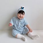 【66-90cm】オールインワン ベビー 韓国風 ボーダー - 画像 (7)