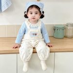 【73-100cm】サロペットorシャツ ベビー 可愛い ベージュ - 画像 (3)