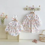 【66-90cm】ロンパース or ワンピース ベビー アイスクリーム プリント - 画像 (3)